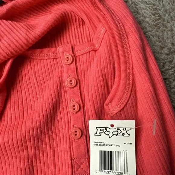 Fox Racing Women's Miss Clean Henley Pink Tank Top - Picture 16 of 16